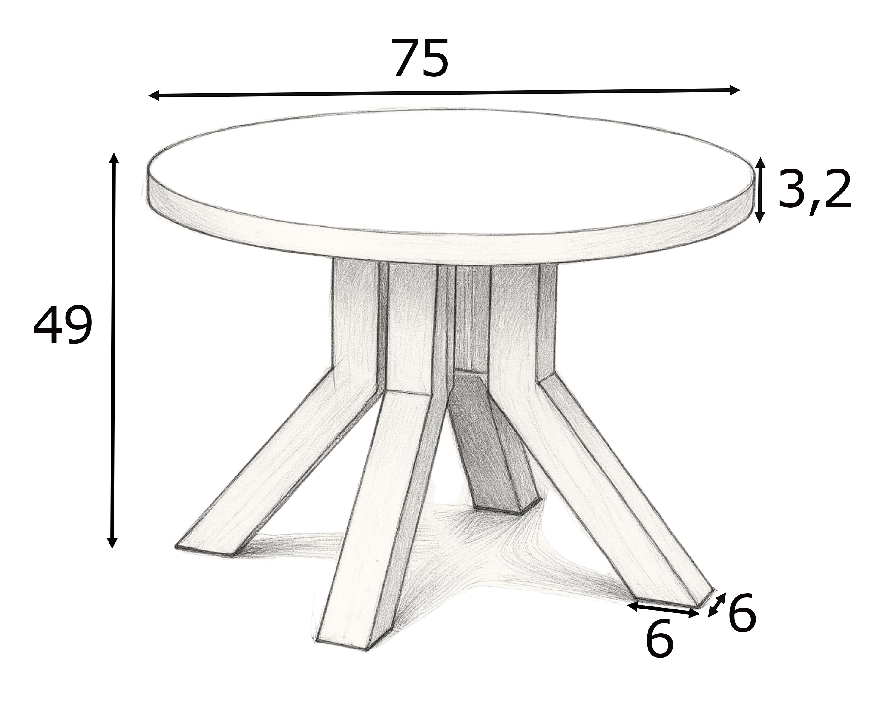 Stolik kawowy ROSE wymiary